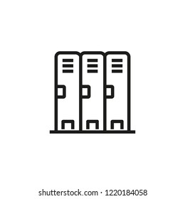 Student locker line icon. Personal items, compartment, metal. Safety concept. Can be used for topics like school, college, university