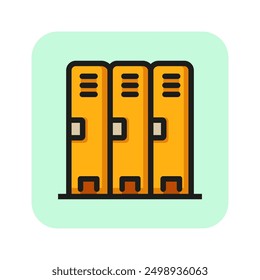 Student locker line icon. Personal items, compartment, metal. Safety concept. Can be used for topics like school, college, university