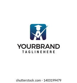 student a logo design concept template vector