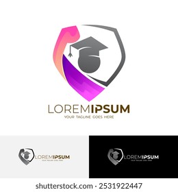 Student logo and shield design combination, education logos