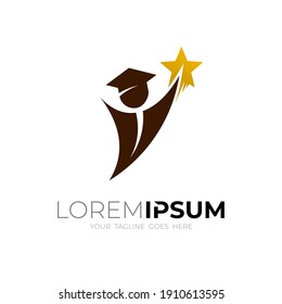 Student logo with simple , education logo and academic