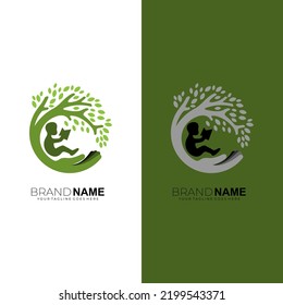 Student logo and tree design nature, education design