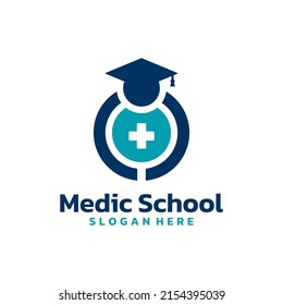 Vector del logotipo estudiantil. Concepto del logotipo de la educación médica y de enfermería.