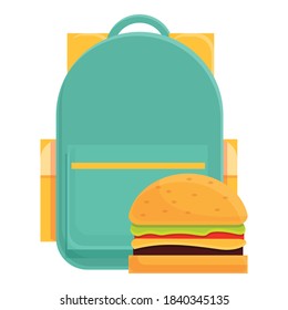 Student Lunch Icon. Cartoon Of Student Lunch Vector Icon For Web Design Isolated On White Background