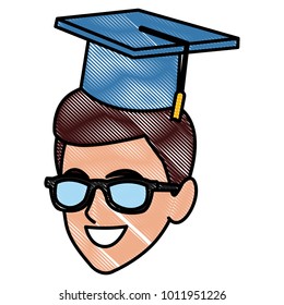 Student man with graduation hat