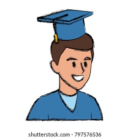Student man with graduation hat