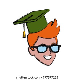 Student man with graduation hat