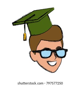 Student man with graduation hat