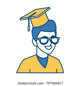Student man with graduation hat