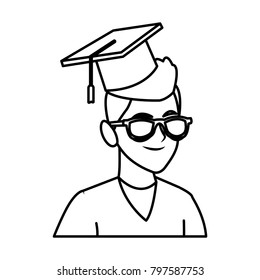 Student man with graduation hat