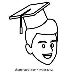 Student man with graduation hat