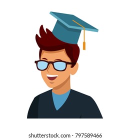 Student man with graduation hat