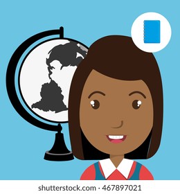 student map global school vector illustration graphic