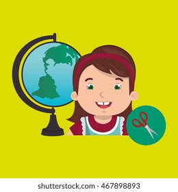student map global school vector illustration graphic