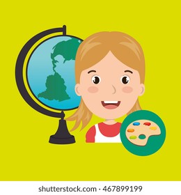 student map global school vector illustration graphic