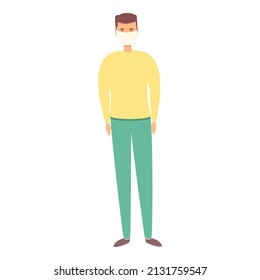 Student in mask icon cartoon vector. Group safety. Medical prevention