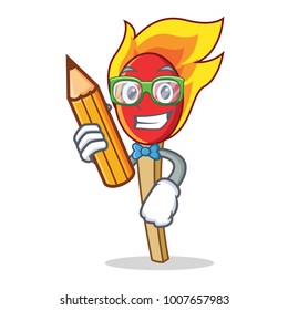 Student match stick character cartoon