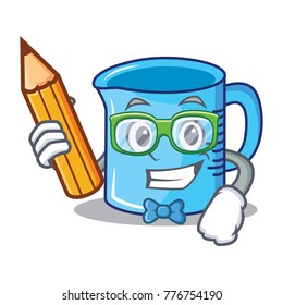 Student measuring cup character cartoon