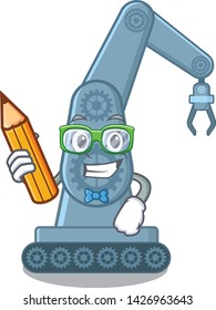 Student mechatronic robotic arm in mascot shape
