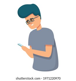 Student messaging network icon. Cartoon of Student messaging network vector icon for web design isolated on white background