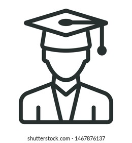 student - minimal line web icon. simple vector illustration. concept for infographic, website or app.