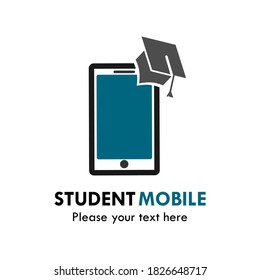 Ilustración del logotipo del símbolo móvil del estudiante. hay un móvil con el que se gradúa