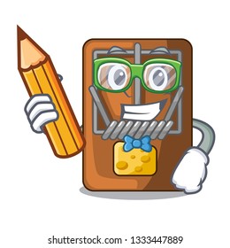 Student mousetrap in the shape mascot wood