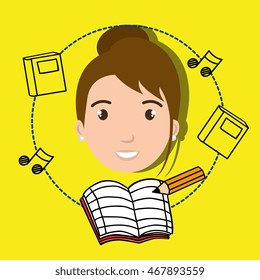 student music notebook pencil vector illustration graphic