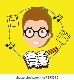 student music notebook pencil vector illustration graphic