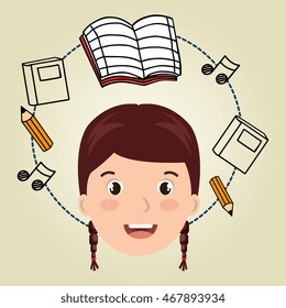 student music notebook pencil vector illustration graphic