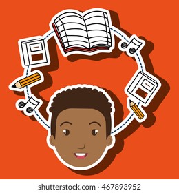 student music notebook pencil vector illustration graphic