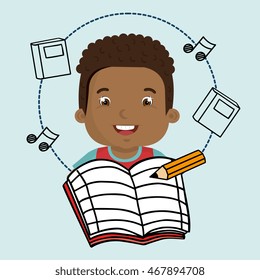 student music notebook pencil vector illustration graphic