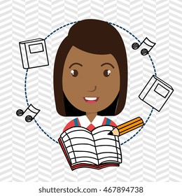student music notebook pencil vector illustration graphic