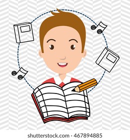 student music notebook pencil vector illustration graphic