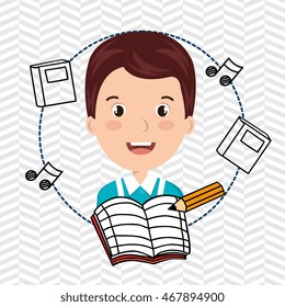 student music notebook pencil vector illustration graphic
