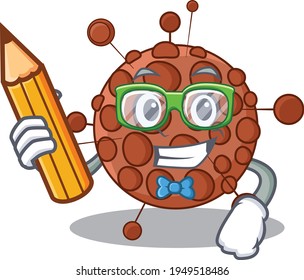 A student neisseria mascot design study at home during pandemic. Vector illustration