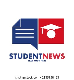 Plantilla de logotipo vectorial de noticias para estudiantes. Este diseño usa ese símbolo. Adecuado para la escuela.