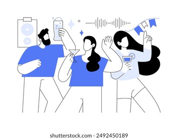 Student nightlife isolated cartoon vector illustrations. Happy students dancing at nightclub, enjoying disco music with friends, off campus activity, college education break vector cartoon.