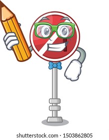 Student no left turn isolated with character