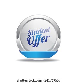 Student Offer Blue Vector Icon Button