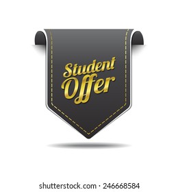 Student Offer Golden Vector Icon Design