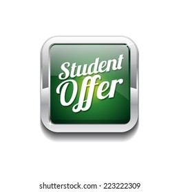 Student Offer Green Vector Icon Button