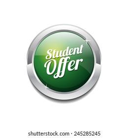 Student Offer Green Vector Icon Button