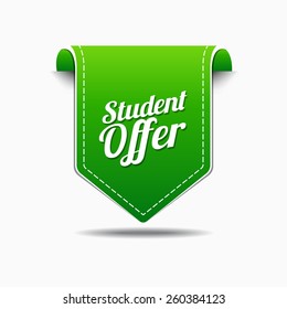Student Offer Green Vector Icon Design