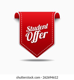 Student Offer Red Vector Icon Design
