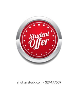 Student Offer Red Vector Icon Button