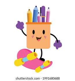 Student Office Binder Character Vector Template Design Illustration