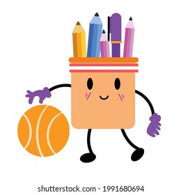 Student Office Binder Character Vector Template Design Illustration