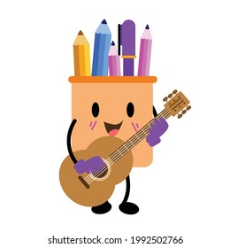Student Office Binder Character Vector Template Design Illustration
