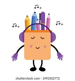 Student Office Binder Character Vector Template Design Illustration